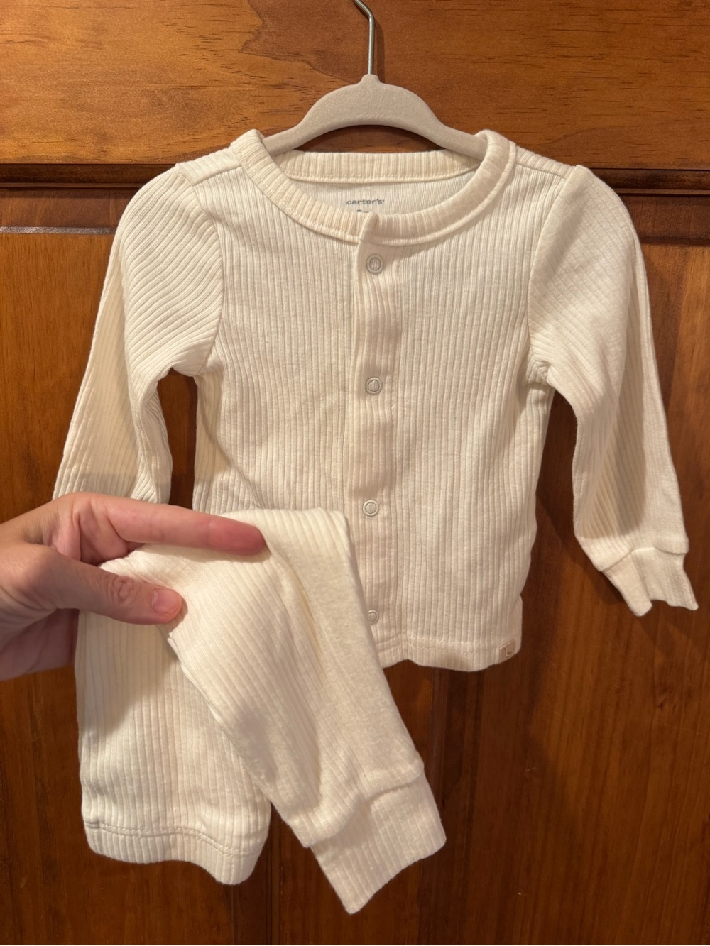 Carter's Cream Ribbed Long-Sleeve Baby Set (Unisex)